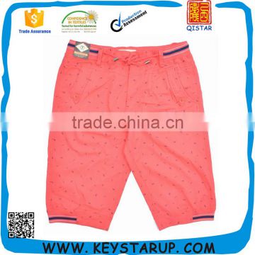 Newest Coral Pink Twill Cotton Cargo Shorts Mens