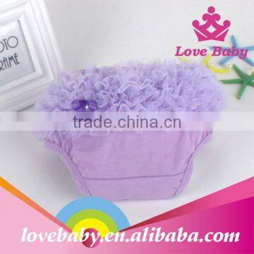 Hot Sale Adorable Solid Color Baby Lace Bloomers Wholesale Lace Ruffle Cotton Bloomers photo-5