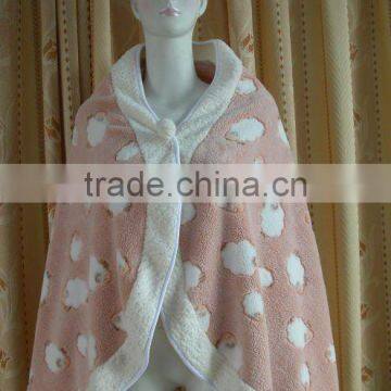 100% polyester coral fleece shawl