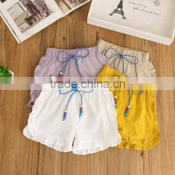 Wholesale summer solid color hot sale baby girl cotton shorts