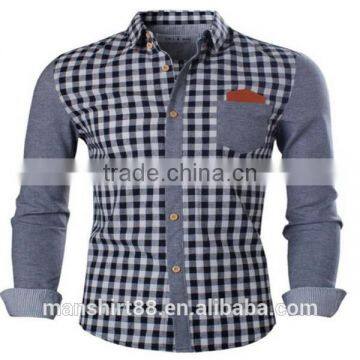 2016 New Wholesale Checked Shirt Custom Mens Casual Dress Shirts photo-3