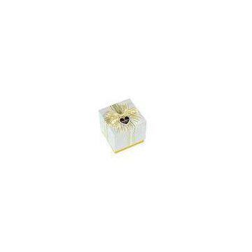 Jewelry Gift Box Two Pieces Cardboard White & Yellow Gift Box For Jewelry