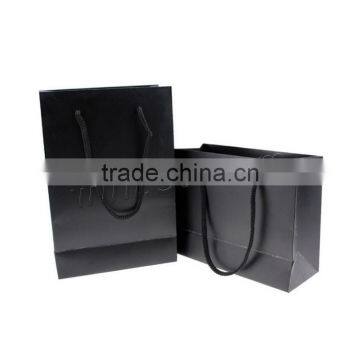 Chinese Supplier Rectangle Black Cardboard Gift Bag With Nylon Cord photo-2