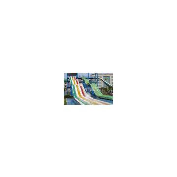 Rainbow Multi Lane Racing Fiberglass Water Slides for Aqua Park Equipment 110m length