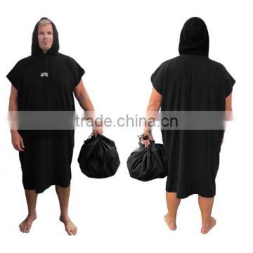 OEKO-TEX USA market cotton terry after bath cover up black poncho adult