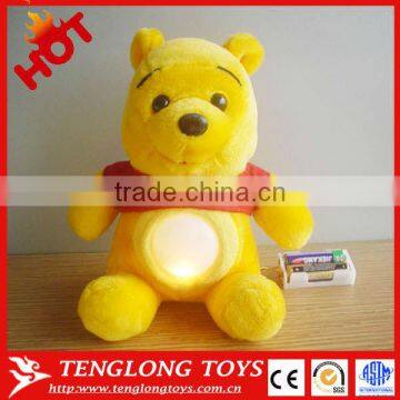 Lovely cute kids winnie bear night light plush toy