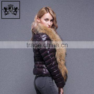 2017 Lovely Winter Duck Down Style Jacket with Raccoon Fur Hooded For Women