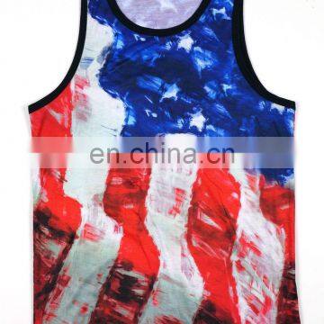 Wholesale custom printed mens gym tank top powerlifting singlet men