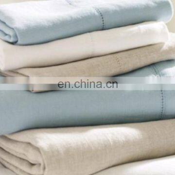 Newest pure linen bedding sheet set/duvet cover set with stone washing/dot hemstitch