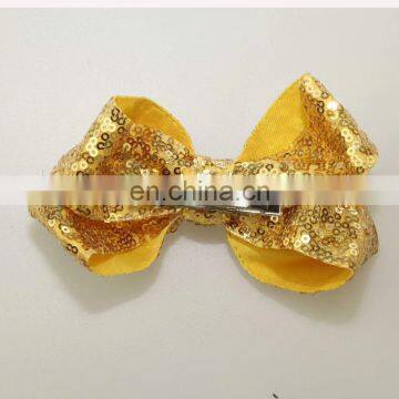 Hot Sale Big Bow With Metal Hair Clips 12cm Sequin Bow Alligator Clips for Kids photo-2