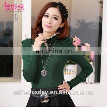 fashion korean style pure color lace sweater