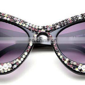 Luxury Fashion Sunglasses Square Rhinestone Sparkling Cat Eye Sunglasses photo-5