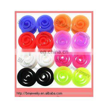 2013 new fashion silicone colorful ear plug tunnel body piercing jewelry rings