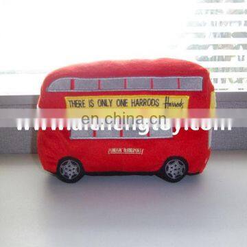 custom cartoon red bus plush toy promotion