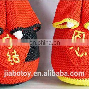 Hand Knitted Giraffe Plush Toy Crochet Toys Dolls Promotional Knit Woven Factory Hand Made Knitted Animal Toy