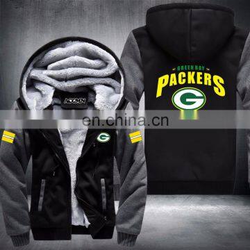 New Fashion American Football Uniforms Packers Jersey and Thicken Winter Jacket Long Sleeve Winter Men Women Sportswear