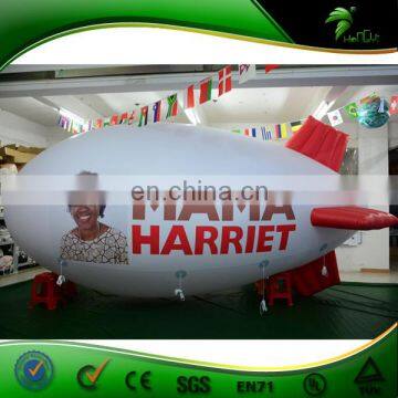 0.18mmPVC 6M Long Hongyi Inflatable Airship ,Inflatable Helium Airplane Balloon Blimp