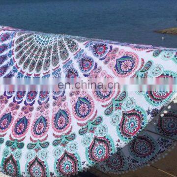 Hippie Yoga Mat Beach Throw Indian Mandala Round Mandala Beach Towel Table Cover Roundie Wholesaler From India