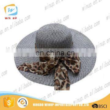 Wholesale lady wide brim sun hat uv visor protection hat with bowknot