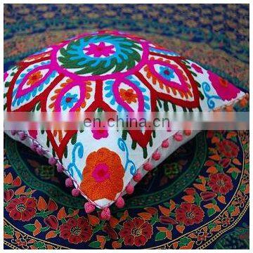 Indian Cotton Cushion Cover Decorative Throw Suzani Pillow Case 16''