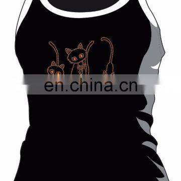 Three Lovely Little Cats Design Free Crystals Motifs for Toddlers' Clothing photo-2