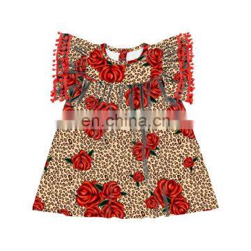 Cheetah Leopard Pom Pom Girls Dress Boutique Style Dress Baby Dress photo-7