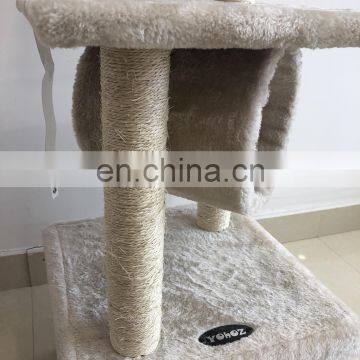 Custom Branded FBA Service Wholesale Cheap Indoor Easily Assemble Faux Fur Cat Tree Wall Cat Condo Furniture Tree With Cave photo-7