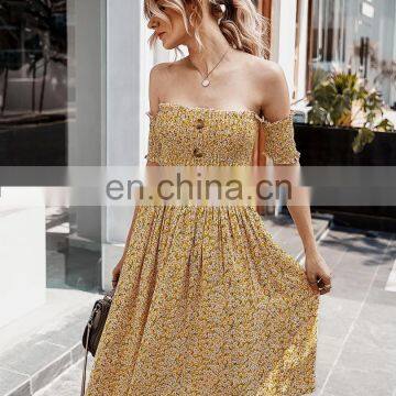 Original Design Women's Explosion Models Stand-alone Small Floral Dress 2020 Summer Factory Direct Sales photo-3