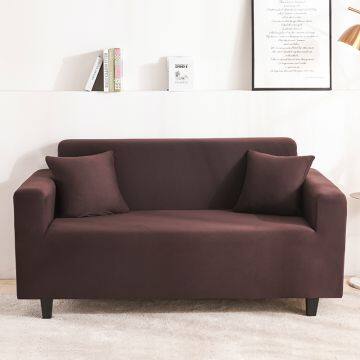 Chocolate Brushed Elastic Stretch Sofa Cover Couch Cover Sofa Slipcovers