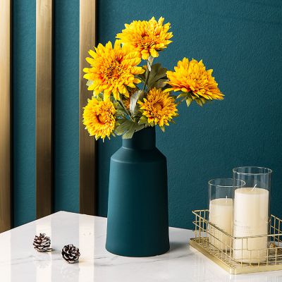 Nordic Style Morandi Fashion Large Yellow Green Blue Ceramic Flower Vase For Tv Bench