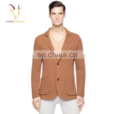 New Style V Neck Cashmere Wool Knitted Coat For Men