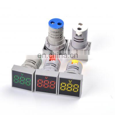 LED Voltmeter 22MM AC 20-500V Square Panel Digital Voltage Meter Indicator Light Digital Panel Indicator Voltmeter photo-2