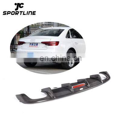 JCSPORTLINE Carbon Fiber B9 Rear Diffuser for AUDI A4 B9 2018 2019(Do Not Fit S4)