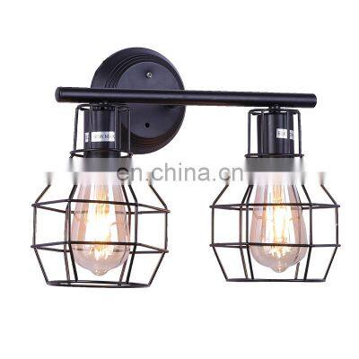 American retro industrial minimalist iron cage led wall lamps for decoration