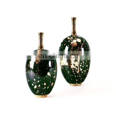 New Chinese Gold-plated Ink-jet Porcelain Vase Ceramic Vase For Home Decoration photo-5