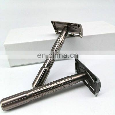 Female 10cm Gun Black Personalized Closed Comb Safety Razor With Tiwn Blade