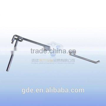 Metal chrome long leg display hook for gridwall