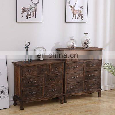 Industrial Vintage Furniture Chest Drawers Nordic Home Wood Living Room Storage Cabinets