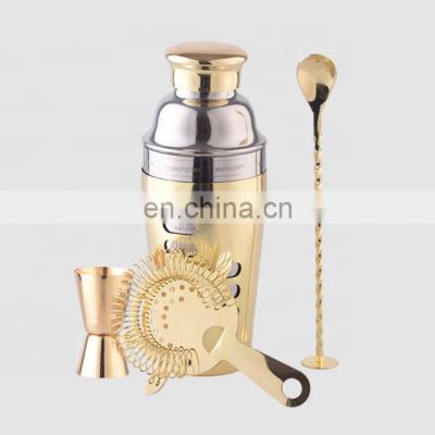 Creation Customizable Various Colors bartender kit Bar Tool Set 25oz Recipe Gold Stainless Steel Double Wall Cocktail Shaker