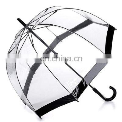 Cheap Promotional Windproof Clear Dome Shaped Umbrella with Custom Logo