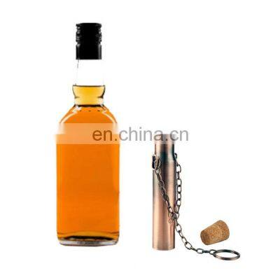 Whiskey Wine Custom Logo Alcohol Sublimation Key Chain Round Mini Stainless Steel Luxury Shaped 1oz Hip Flask