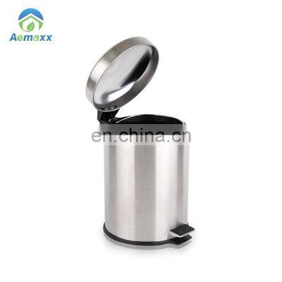 Продается круглый ножной мусорный контейнер для ванной комнаты от Ohotel, изготовленный из нержавеющей стали и с педальным приводом photo-2