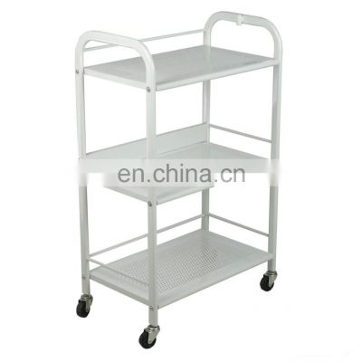 Factory Durable Glass Metal Beauty Salon SPA Cart trolley with 3 shelves for Wholesale