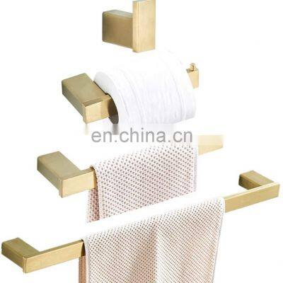 China shower gold wall 6 piece hardware towel nordic rack set golden stainless steel sanitary fittings and bathroom accessories