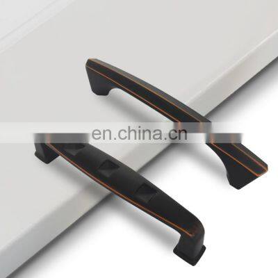 Mode rmatte black door drawer handle Zinc Alloy Cabinet Handles Pulls drawer Kitchen Furniture Handle