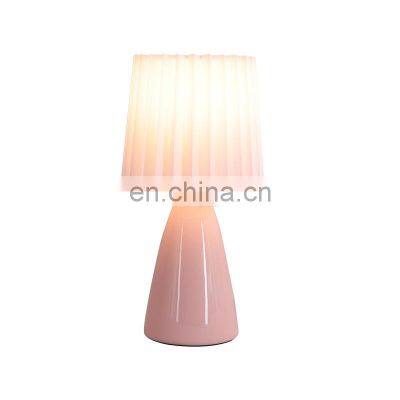 Modern Ceramic Led Decor Desk Light Pleated LED Table Lamp Bedroom Simple Bedside Lamps Living Room Study