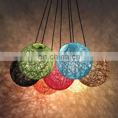 Creative LED Hanging Lamp Modern Minimalist Rattan Pendant Light For Restaurant Bar Living Room Hemp Ceiling Hanging Lights