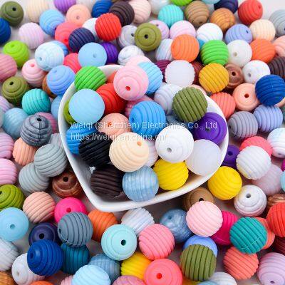 Teeth Food Grade Round Silicone Thread Beads