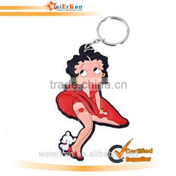 sexy woman shape keyring Promotion soft pvc rubber keychain