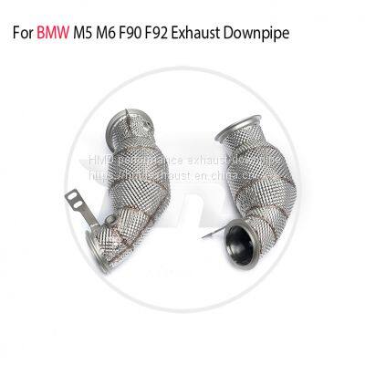 HMD Exhaust Manifold Downpipe for BMW M5 M6 F90 92 Car AccFessories With Catalytic converter Header Catless whatsapp008618023549615